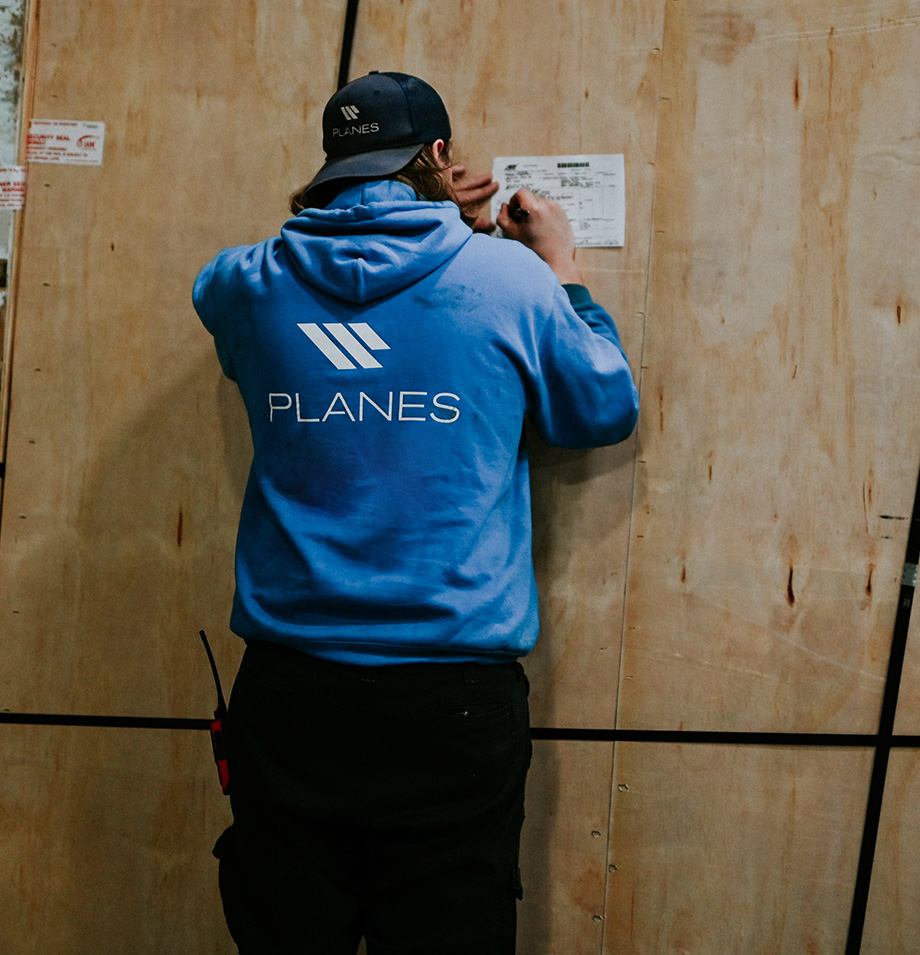 filling out packing box