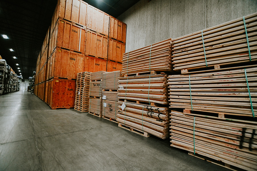 Storage solutions - crates and pallets